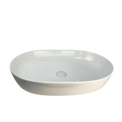 White Oval Ceramic Above Counter Basin W605xD400xH135mm