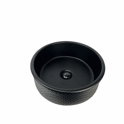 Matt Black Round Ceramic Above Counter Basin W425xD425xH160mm