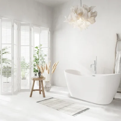 Double Slipper Oval Acrylic Freestanding Bathtub
