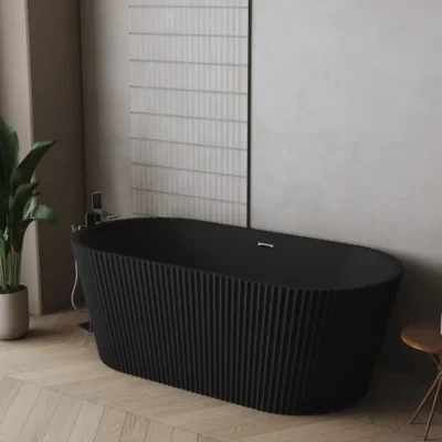 Oval Acrylic Freestanding Bathtub (1500mm Matte Black)
