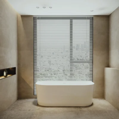 Oval Acrylic Back to Wall Bathtub