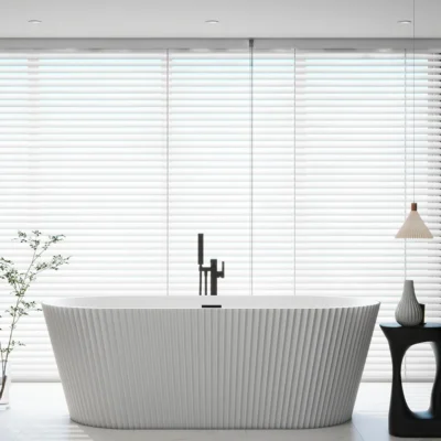 Oval Acrylic Freestanding Bathtub (Matte White)