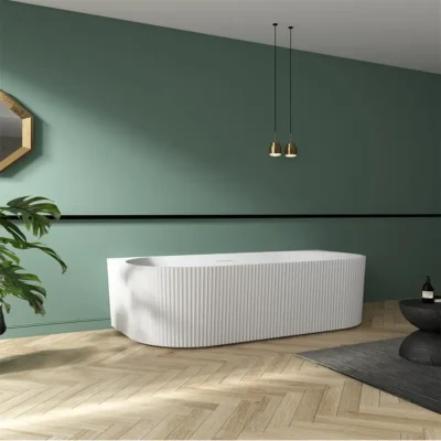 Oval Acrylic Back to Wall Bathtub