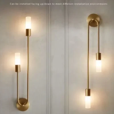 LED vertically arranged Wall Sconce-Brass