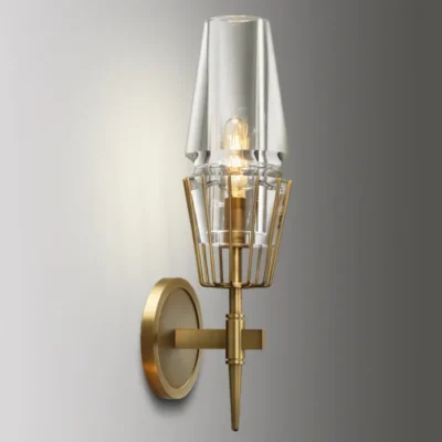 Luxury Glass Wall Sconce-Brass