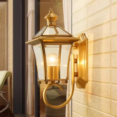 Long Strip Outdoor Wall Sconce-Brass