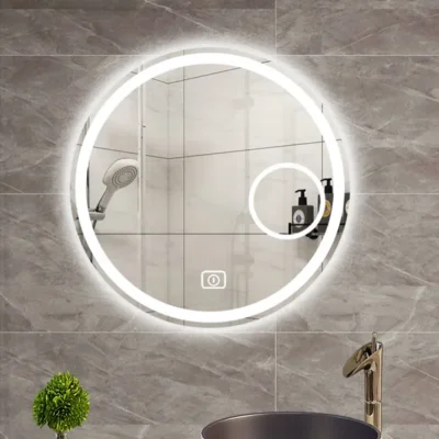 Round LED Wall Mirror – Front & Backlit