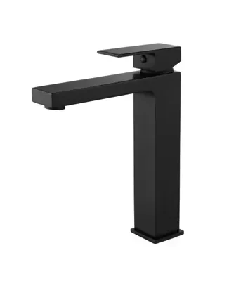 Tall Round Euro Basin Mixer - Matt Black