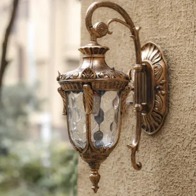 Outdoor Retro Wall Sconce-Gold / Black