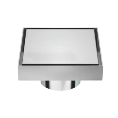 Stainless Steel Tile Insert Square Shower Grate with 80mm Outlet – 110mm